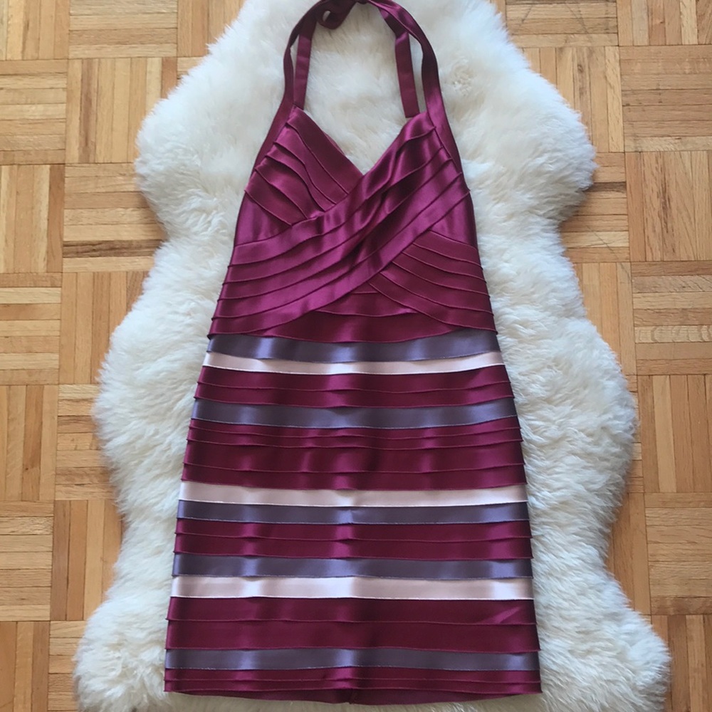 BCBGMaxAzria Burgundy Red Bandage Cocktail Dress